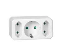 Ladron con 1 toma schuko y 2 tomas europeso orno or-ae-13250(gs)