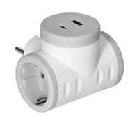 Ladron de 2 tomas schuko y 1 toma usb-a y usb-c orae13281(gs)/g