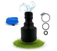 LADSPRINT® Adaptador de manguera de 1/2 pulgadas a 32 mm, apto para Gardena y muchos otros sistemas de manguera, incluye juntas tóricas y abrazadera de manguera, fabricado en Alemania, PETG