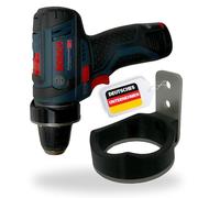 LADSPRINT® Soporte de pared de acero inoxidable apto para Bosch GSR12V-15 y otros modelos, robusto y estable, ajuste perfecto, fabricado en Alemania, solución de almacenamiento segura y que ahorra