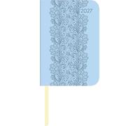 Lady Journal Mini Deluxe Hellblau 2027: Taschenkalender 8x11,5 cm - Wochenplaner mit Tucson Einband & Motivprägung, Leseband, Monatsübersicht & Notizbereich, ideal für unterwegs