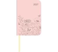 Lady Journal Mini Deluxe Salmon 2027: Taschenkalender 8x11,5 cm - Wochenplaner mit Tucson Einband & Motivprägung, Leseband, Monatsübersicht & Notizbereich, ideal für unterwegs