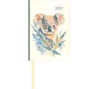 Lady Journal Mini Koala 2027: Taschenkalender 8x11,5 cm - Wochenplaner mit 4-sprachigem Kalendarium, Leseband, Monatsübersicht & Notizbereich, ideal für unterwegs