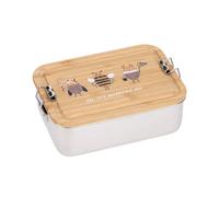LÄSSIG fiambrera infantil de acero inoxidable y bambú fiambrera sostenible guardería escuela/Lunchbox Bamboo Nature