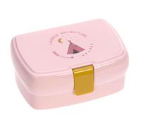 Lässig Fiambrera para niños con separador extraíble, sin BPA/Adventure Tipi, rosa