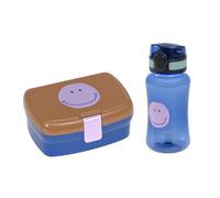 Lässig Set de fiambrera y botella para beber - Set de almuerzo con fiambrera y botella para beber (460 ml)/Little Gang Smile caramelo/azul