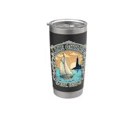 Lago Ontario Est 1656 Vintage Velero Faro Arte Vaso térmico de acero inoxidable de doble pared