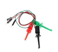 Lagomloot Clip de gancho, cables de silicona con cabeza macho para pruebas de circuito eléctrico, longitud de cable de 20 cm para banco de trabajo multímetro probador de transistores, rojo, verde y