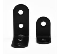 Lagomloot Soporte de acero inoxidable en forma de L, soporte de ángulo recto para refuerzo de juntas de gabinetes de muebles, color negro, paquete de 10 unidades con tornillos