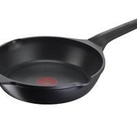 Lagostina 010260040124, Redonda, Sartén para freír, ideal para gourmets, Negra, Titanium Excellence, Aluminio, Cerámica, Eléctrica, A gas, Halógena, Inducción