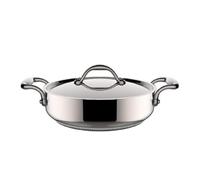 Lagostina Accademia - Cazuela baja 2 asas de acero con tapa 26 cm - 3,3 l - Lagofusion - Apto para inducción