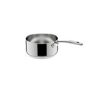 Lagostina Accademia Lagofusion Cacerola de Acero Inoxidable 18/10 con Asa Larga Ø 16 cm, Olla Inducción, Gas y Horno, Exterior Pulido e Interior Satinado, Asas Remachadas, Base de 5 Capas