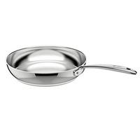 Lagostina Accademia Lagofusion Sartén de Acero Inoxidable 18/10 Ø 24 cm, Olla Inducción, Gas y Horno hasta 250 °C, Exterior Pulido e Interior Satinado, Asas Remachadas, Base de 5 capas