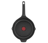 Lagostina Aroma Grill - Sartén antiadherente redonda de aluminio fundido Ø 26 cm, sartén inducción, gas y horno con indicador de cocción Thermo-Signal y revestimiento Titanium