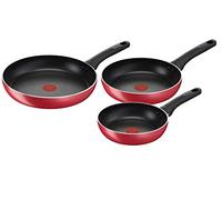 Lagostina Cucina Mediterranea - Juego de sartenes antiadherentes de aluminio Ø 20/24/28 cm, 3 piezas, batería de cocina de inducción, gas y horno, indicador de cocción Thermo-Signal, asas ergonómicas