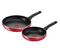Lagostina Cucina Mediterranea - Juego de sartenes antiadherentes de aluminio Ø 24/28 cm, 2 piezas, batería de ollas de inducción, gas y horno, indicador de cocción Thermo-Signal, asas ergonómicas de