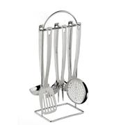 Lagostina Grancucina - Cucharones porta utensilios con 6 accesorios de acero inoxidable, con soporte