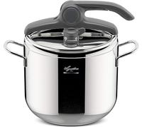 Lagostina Irradial Control Lagoeasy'UP Olla a Presión 7 L en Acero Inoxidable 18/10 Ø 22 cm, Olla Inducción y Gas, Apertura Fácil de la Tapa, Base de Triple Capa Irradial Plus
