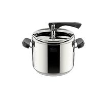 Lagostina - Olla a presión La Classica Lagofusion, olla a presión Ø 22 cm, capacidad 7L, con cesta, libro de recetas y ecodosis, asas de baquelita, válvula de peso y fondo Lagofusion