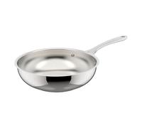 Lagostina Orchestra - Wok antiadherente con mango largo de acero inoxidable 18/10, diámetro de 26 cm, fondo Lagotherm de 3 capas, efecto espejo exterior e interior satinado, para todas las fuentes de