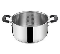 Lagostina Práctica cacerola de acero 18/10 con asas dobles de silicona, olla para inducción, gas y horno hasta 210°, 18 cm