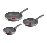 Lagostina Recurso, juego de sartenes antiadherentes, 3 sartenes de 20, 24 y 28 cm con revestimiento de cerámica, sartenes antiadherentes compatibles con gas e inducción, tecnología Thermosignal y