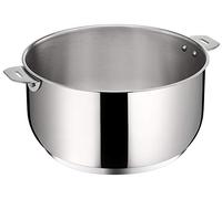 Lagostina Salvaspazio Cacerola de Acero Inoxidable 18/10 Ø 24 cm, Olla Inducción, Gas y Horno hasta 250 °C, Apilable y Fácil de Guardar, Fondo Lagotherm de 3 Capas, Asas con Soportes Remachados