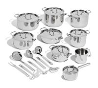Lagostina Sfiziosa Batería De Cocina Con 24 Piezas, Acero Inoxidable, Plateado