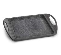 Lagostina Speciali - Plancha antiadherente de aluminio prensado, 25 x 25 cm, parrilla y parrilla Panini Gas y Horno, revestimiento antiarañazos efecto mármol, borde vertido, asas ergonómicas