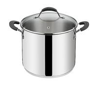 Lagostina Tempra Acero Olla y Tapa, Olla Ø 24 cm de Acero Inoxidable 18/10 + Tapa de Cristal, con Fondo Lagotherm y Manicura de Silicona