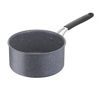 Lagostina Tempra Mineral - Cazuela con mango largo de acero y aluminio con revestimiento mineral, diámetro de 20 cm, mango de silicona, efecto piedra, apta para todas las fuentes de calor