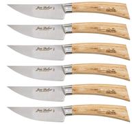 Laguiole Jean Dubost Set de Cuchillos para Carne, Madera de Roble, 6 Piezas de 22 cm de largo totaly blade de 10 cm de largo, 6 unidades.