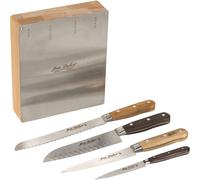 Laguiole Juego de 4 cuchillos de cocina Les Essences du Monde 1920 con mangos de madera natural