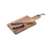 LAGUIOLE - LAGUIOLE Tabla de degustación de quesos Sacacorchos Abridor de vino Cuchillo plegable multifunción, madera de acacia, 23cm