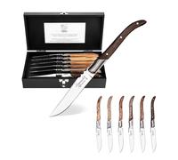 Laguiole Style de Vie - Cuchillos para carne - Línea Luxury - 6 unidades - Mango de madera mixta