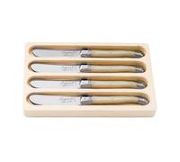 Laguiole Style de Vie Juego de 4 cuchillos de mantequilla de línea premium con mango de plástico, nácar, esparcidor en estilo laquiole