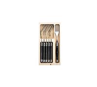 Laguiole Style de Vie Juego de 6 tenedores Premium Line, color negro