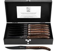 Laguiole Style de Vie Luxury Line - Cuchillo para carne (6 piezas, madera wengué)