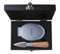 Laguiole Style de Vie Luxury Line Cuchillo para ostras, madera de roble, con soporte para ostras