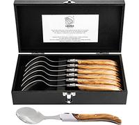 Laguiole Style de Vie Luxury Line - Juego de 6 cucharas de sopa de madera de olivo