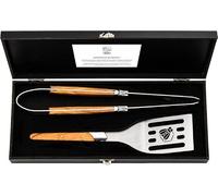 Laguiole Style de Vie Luxury Line - Juego de accesorios para barbacoa (2 piezas, madera de olivo)