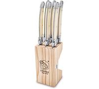 Laguiole Style de Vie Premium Line - Cuchillo para carne (1,8 mm de grosor, 6 piezas, perla)