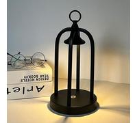 LAI HO Lámpara De Mesa LED Con Jaula De Metal, Batería Recargable De 2800 Ah, Lámpara Táctil Inalámbrica Con Atenuación De 3 W, Para Interiores Y Exteriores, Restaurantes, Bares Y Cafeterías.