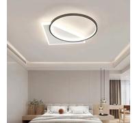 LAI HO Luz De Techo LED Moderna, Geometría Ultra-Delgada Superficie Redonda Montaje Luminaria De Metal, Dimmable Con Control Remoto, Para Dormitorio Estudio Sala De Estar Interior