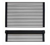 LAIKAIEU Escurreplatos De Silicona Enrollable, Estante para Fregadero De Cocina Plegable, Libre De BPA, Estante De Drenaje De Silicona Suave, para Frutas Y Verduras (Negro)