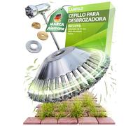 LAINFELD Cepillo para malas hierbas para desbrozadora y desbrozadora de motor | Ajuste universal in daptador | Cepillo para malas hierbas con accesorio | Cepillo para hierbas silvestres, plateado