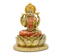 Lakshmi On Lotus - Estatua de Dios lndian Laxmi de 6.5 pulgadas de alto, artículo de Murti hindú para el hogar, templo Mandir Pooja, decoración de dios hindú y diosa para regalos Diwali, regalos de