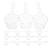LALADEFIEE 20 Piezas Cuchara Medidora Transparente 20 Ml para Mascarillas Faciales y Polvo, Herramienta Dosificadora Portátil para Cuidado Piel y Tinte de Cabello, con Mango