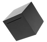 LALADEFIEE Alcancía Metálica de Acero Inoxidable 20x20 Cm, Caja de Ahorro Segura y Resistente para Monedas, Hucha Ingreso, Contenedor Metálico para Escritorio y Ahorro Adulto