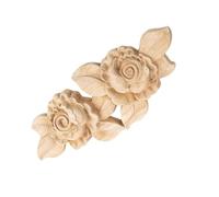 LALADEFIEE Aplique para Revestimiento Decorativo de Esquina Tallado en Forma de Rosa Beige de Schima Superba en Diseño Clásico de Muebles y Gabinetes para Housewarming